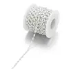 Cadena de Acero Inoxidable Ovalada con Perlas Blancas Artificiales Collar Hecho a Mano Cadena DIY Pulsera de Moda Accesorios para Joyería Accesorios Venta al por Mayor