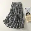 Foto Real de la Nueva Falda A-Line Adelgazante, Diseño de Verano Holgado con Patchwork y Falda Amplia