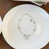 Pulsera de cristal de fresa para niña estilo ins de tiro real exquisita plata esterlina S925 plata rota pulsera de lazo