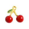 Aço Inoxidável 304 Pingente de Cereja Vermelha Acessórios de Gotejamento de Óleo Acessórios para Colar Pulseira DIY Feitos à Mão Joias Transfronteiriças Atacado