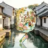 Imanes Metálicos para Refrigerador de la Calle Pingjiang de Suzhou, Imanes de Pueblo Acuático de Jiangnan, Souvenirs Turísticos, En Stock y Personalizables