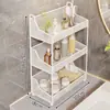 Caja organizadora de cosméticos para lavabo de baño, estante de tocador multi-capa de gran capacidad para baño del hogar