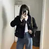 Jaqueta Elegante Estilo Chanel Preta para Outono e Inverno Feminina, Casaco Curto de Tweed de Nicho Inspirado no Design de Primavera e Outono