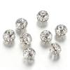 Bola de flor con incrustaciones de diamantes, cuentas espaciadoras de 8/10 mm, cuentas huecas para sombrero, bola de flor de diamante de colores para sombrero, pulsera, collar, accesorios de cuentas espaciadoras.