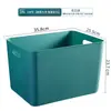 Caja de almacenamiento de plástico color Morandi caja de almacenamiento para armario ropa interior pantimedias caja de almacenamiento para snacks juguetes con tapa caja de almacenamiento