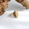 Anillo de Acero de Titanio Estilo Europeo y Americano Anillo para la Cabeza de las Personas Mayores Simple Nicho Versátil Anillo de Pareja Joyería Transfronteriza Oro Arena
