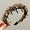 Faixa de Cabelo de Pelúcia Desenho Animado para Mulheres 20256 Nova Outono e Inverno Faixa Fofa para Lavar o Rosto, Presilha de Cabelo Antiderrapante e Segura