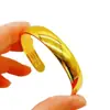 Pulseira simples banhada a ouro para mulheres, coração aberto liso, pulseira de temperamento de alto nível, joias, fabricantes de origem, atacado