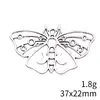 37x 22mm 1.8g plata antigua DIY retro aleación de zinc accesorios de joyería colgante hueco luna polilla