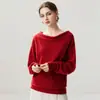 Suéter de Punto Elegante Holgado Adelgazante de Manga Larga para Mujer, Estilo Nuevo Otoño/Invierno, Cachemira, Manga Murciélago de un Hombro, Capa Base de Manga Larga