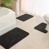 Alfombra de Piso de Coral Fleece con Textura de Guijarro, Alfombra de Baño, Alfombra para Inodoro en Forma de U, Felpudo Absorbente para Baño, Juego de Dos Piezas, Venta al por Mayor