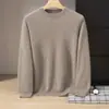 Suéter de cachemira para bebé, cuello alto medio para hombre, color liso, casual de negocios, manga larga, cuello medio, camiseta interior de punto de lana