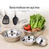 Bacia Multifuncional de Aço Inoxidável Original de Fábrica para Casa Cozinha Redonda e Bacia Bacia de Sopa Espessada e Aprofundada 304 Bacia de Jantar