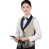 Chaleco de trabajo estilo chino para personal de restaurante, ropa de trabajo de manga larga para mujeres en restaurantes de estilo chino