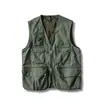 Chaleco Retro Estilo Japonés de Trabajo para Hombres y Mujeres en Otoño Delgado Holgado Casual Pareja Bolsillos Múltiples con Solapa Pantalones Chaleco Funcional Chaqueta de Moda