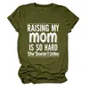 Raising my mom es un sitio independiente de Amazon eBay para camisetas de mujer cómodas, versátiles y elegantes de cuello redondo y manga corta