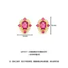 Lujo Ligero Retro Deslumbrante Completo Diamante Esmeralda Rubí Arena Oro Collar Anillo Aretes Amarillos Elegante Conjunto de Tres Piezas Venta al por Mayor