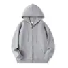 Precioso Sudadera Cardigan Gris-Blanco para Hombres y Mujeres, Hecha de Algodón de Alta Calidad, Corte Holgado, Chaqueta con Capucha para Otoño e Invierno, Versátil y Casual