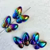 Fantasía de Verano Nuevo Galvanizado UV Mariposa Mariposa Voladora Cadena de Teléfono Móvil con Cuentas DIY Colgante Collar Accesorios de Joyería