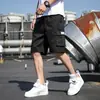 Bermuda Cargo de Cor Sólida com Múltiplos Bolsos Estilo Coreano para Homens, Verão Fino, Nova Tendência Ins, Esportiva Casual