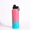 Botella de Agua Termo de Acero Inoxidable 304 Gradiente Gran Capacidad Con Múltiples Tapas Portátil para Exteriores Bebida Directa Hervidor Deportivo Venta al por Mayor