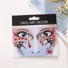 Pegatinas de Tatuaje de Halloween para Cara, Cejas y Ojos, Pegatinas de Tatuaje Temporales para Maquillaje, Decoración Facial, Pegatinas de Tatuaje con Purpurina