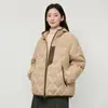 2026 Invierno Nuevo Bloque de Color A Prueba de Frío Exterior Casual Chaqueta de Algodón Unisex Corta con Capucha Ligera Cálida Ropa de Abrigo