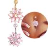 Atacado de produção aço inoxidável diamante girassol piercing de umbigo brincos osso da orelha cravo flor em forma de furo cravo de umbigo