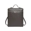 Mochila de Cor Sólida com Textura de Grande Capacidade Tecida à Mão Casual para o Dia a Dia Bolsa de Ombro Elegante e Requintada