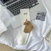 Calcetines de longitud media para mujer, estilo japonés, con lindos animales de dibujos animados, para primavera y otoño, 100% algodón, suaves y modernos, con diseños de koala, oso y conejo, perfectos para un look casual