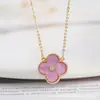 Collar con colgante de hierba de la suerte con carcasa de circonita para mujer, lujo, chapado en oro de 18 quilates, acrílico, venta caliente transfronteriza para mujer, lote