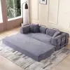 Sofá-Cama Dobrável de Três Lugares para Apartamento Pequeno, Comprimido a Vácuo, Dupla Finalidade, com Esponja de Alta Densidade e Veludo para a Sala de Estar