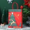 Bolsa de mano de papel Kraft navideño de fábrica Bolsa de regalo de manzana de Nochebuena Bolsa de regalo navideña Bolsa para refrigerios