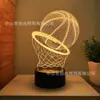 Luz nocturna 3D serie de baloncesto transfronteriza Amazon multiplataforma luz de regalo USB control remoto táctil selección de 16 colores