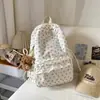 Nueva Mochila Escolar Transfronteriza Estilo Coreano para Niñas, Ligera y Moderna, Adecuada para Estudiantes de Secundaria, Mochila de Pana de Gran Capacidad