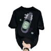 Camiseta Adolescente Estilo Americano Manga Curta Masculina Verão 2025 Novo Estilo Cerveja Estampada Bufante Bonito Solta Rua Frita Gola Redonda Meia-manga