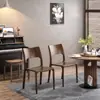 Silla de Ocio de Nogal Negro Norteamericano con Construcción Completa de Ensambles de Madera (Mortaja y Espiga), Respaldo Simple Estilo Chino, Silla de Comedor para el Hogar, Silla de Té, Silla de Lujo Ligero