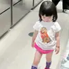Camisetas de Manga Corta Estilo Coreano para Niños y Niñas, Tops de Verano para Niños, Conjunto de Pantalones Cortos con Cola de Dinosaurio Tridimensional para Bebés