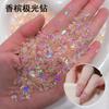 100 novas unhas artísticas explosões quentes elfos aurora diamante luz celestial fundo plano diamante moldado joias de unha