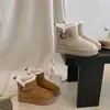 Botas de Nieve Cortas Plegables de Cuero y Piel Integrados de Suela Gruesa Forradas de Polar Cálido para Mujer 2026 Invierno Nuevos Zapatos de Algodón Engrosados con Piel