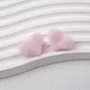 Coração Flocado Perfurado Pelúcia Coração Pêssego Acrílico DIY Joia Cadarço Bolsa Pendurar Corrente Celular Acessórios Material
