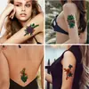 Suministro transfronterizo de pegatinas de tatuajes de flores coloridas impermeables resistentes al sudor estilo europeo y americano sexy cintura pecho brazo floración temporal simulación espina verde