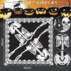 Vestido de Fiesta de Halloween Disfraz de Encaje Calavera Capa Día de Muertos Capa para Mujer Estante de Huesos Impresión Digital Chal