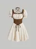 Vestido Quadrado, Estilo Doce, Acinturado, para Tipo de Corpo Pera, Novo Design 2026, Vestido de Verão para Figuras Baixas