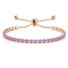 Pulsera Caliente Transfronteriza Traje Circonita Blanca Tenis Pulsera de Tirar Filas Sencillas Diamante Filas Dobles Diamante Adornos de Mano Venta al por Mayor de Fábrica
