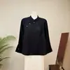 [Li] Nueva camisa base de jacquard estilo chino con estampado de mariposas y cuello abotonado, con un diseño tradicional chino, nueva colección otoño 2026, top mejorado