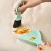 Conjunto Pequeno de Vassoura e Pá de Lixo para Uso Doméstico, Escova de Limpeza Multifuncional, Escova para Teclado, Gaveta, Guarda-roupa, Conjunto de Limpeza para Mesa