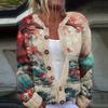 Novo transfronteiriço 2024 comércio exterior AliExpress cardigã de tricô casaco suéter impressão digital 3D roupa feminina Amazon