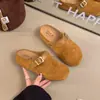 Pantuflas de meter en estilo Birkenstock retro artístico, modelo nuevo para salir, que aumentan la altura, de suela gruesa, puntera cerrada, elegantes para otoño e invierno 2026