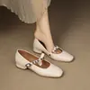 Nuevos Zapatos de Salón con Tacón Grueso y Corte Bajo Estilo Francés Retro para Mujer Primavera/Verano 2026 Venta al por Mayor Tallas Transfronterizas 32-43 Tallas Grandes